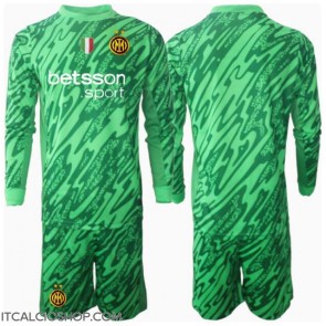Inter Milan Portiere Prima Maglia Bambino 2024-25 Manica Lunga (+ Pantaloni corti)